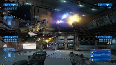 Screenshot pro hru pro více hráčů na rozdělené obrazovce ve hře Halo: Master Chief