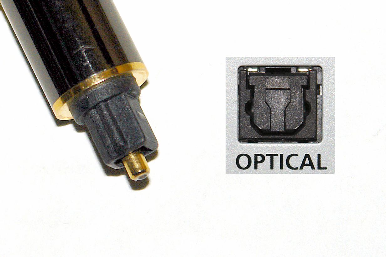 Příklad koncovky a připojení digitálního optického kabelu