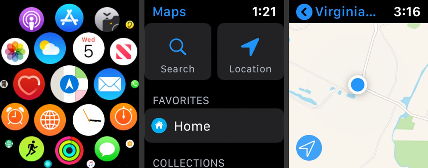 Aplikace Apple Watch Maps