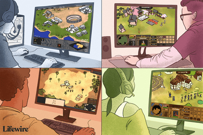 Lidé hrající různé položky ze série her Age of Empires