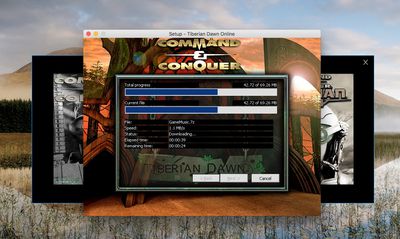 Instalační obrazovka Command & Conquer v systému macOS
