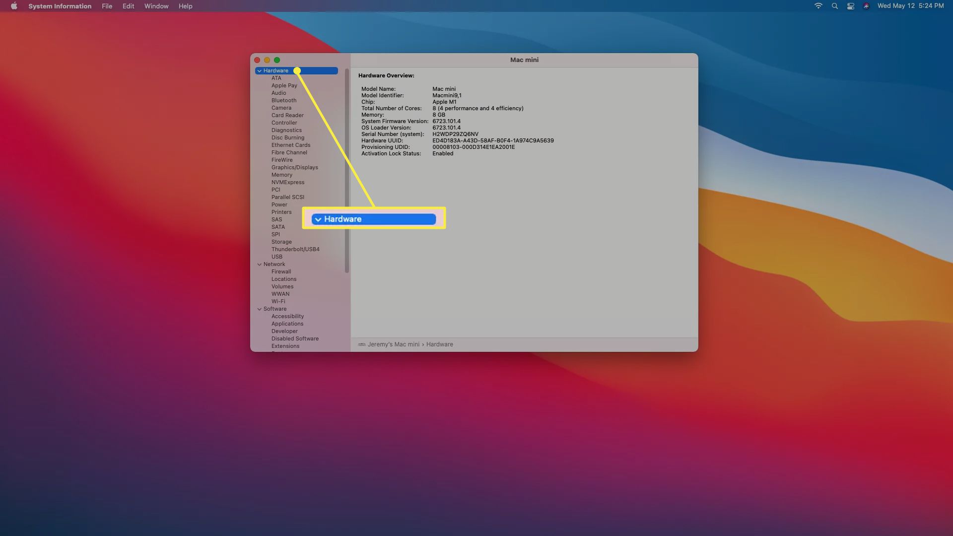 Specifikace hardwaru pro Mac.