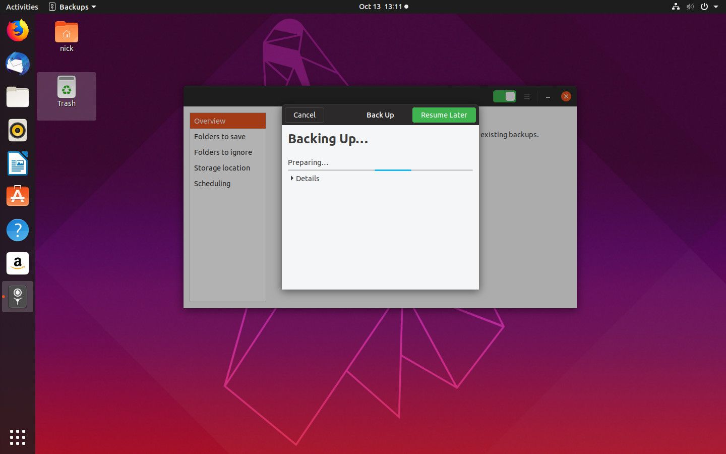Zálohování souborů v Ubuntu