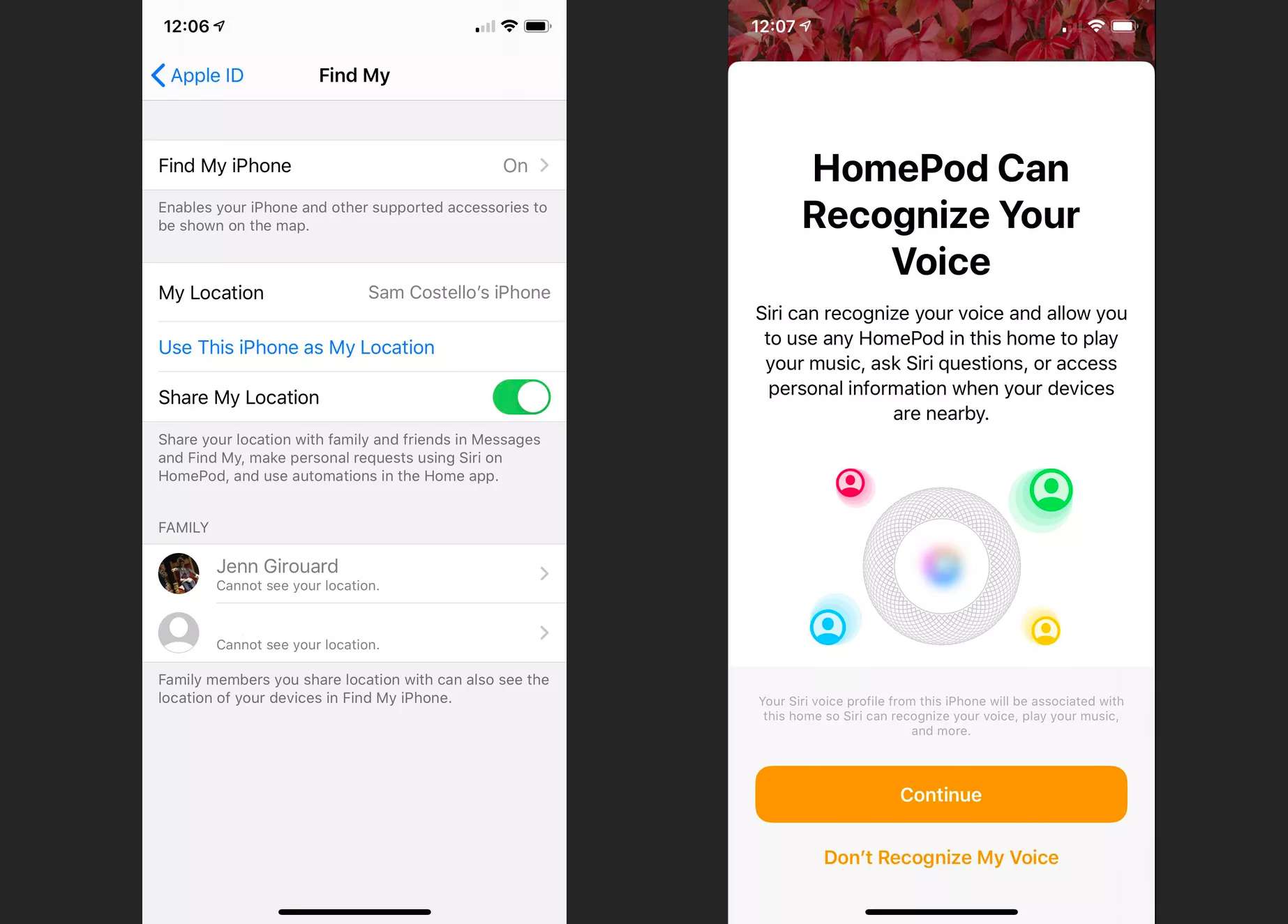 Nastavte pro HomePod, aby rozpoznal více hlasů