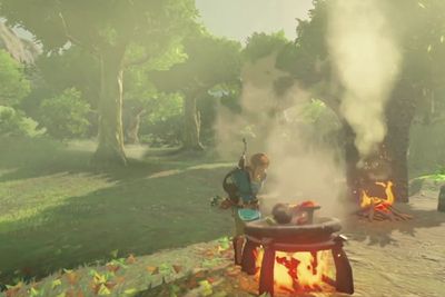 Link vaření v The Legend of Zelda: Breath of the Wild