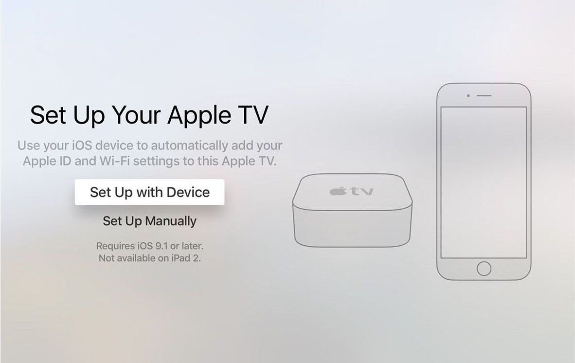 Nastavení Apple TV s iPhone, krok 1