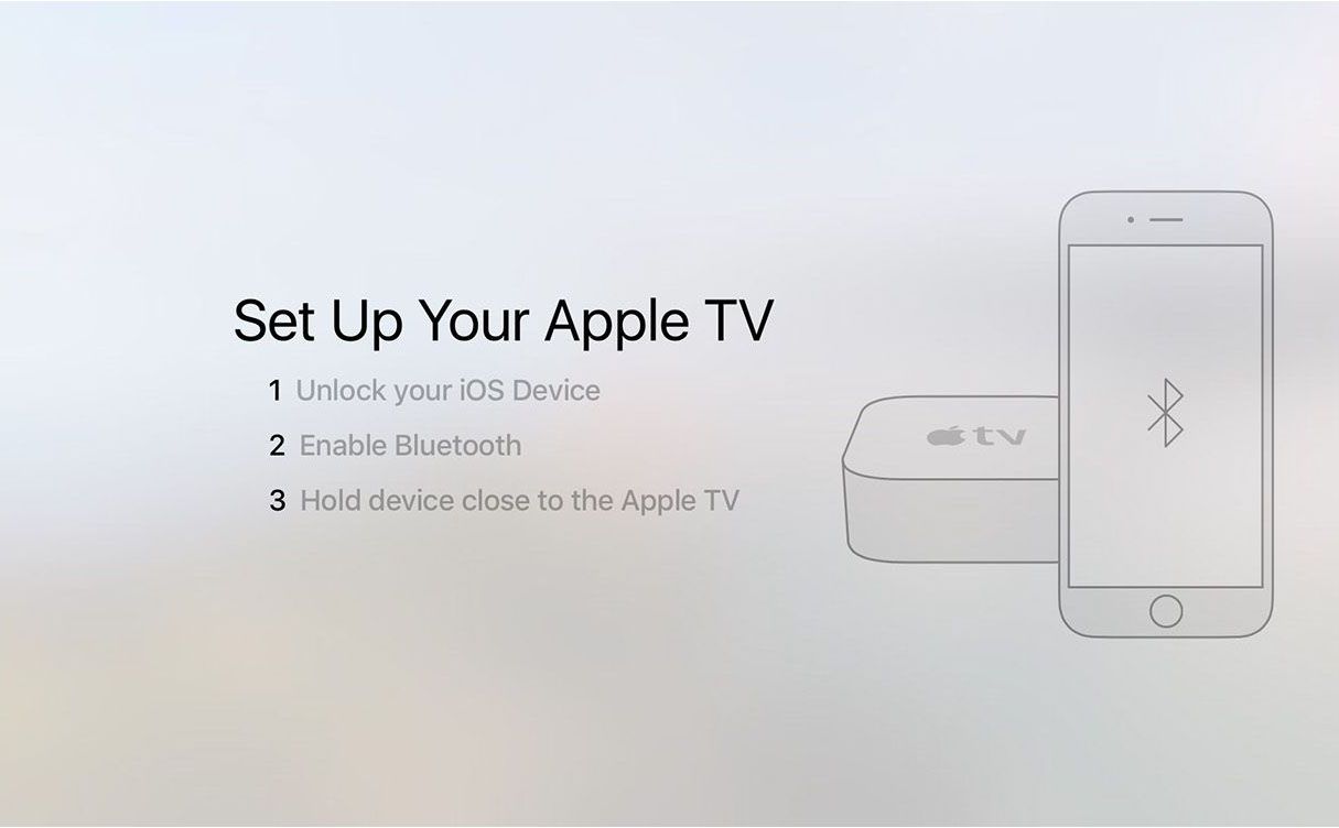 Kroky k nastavení Apple TV.