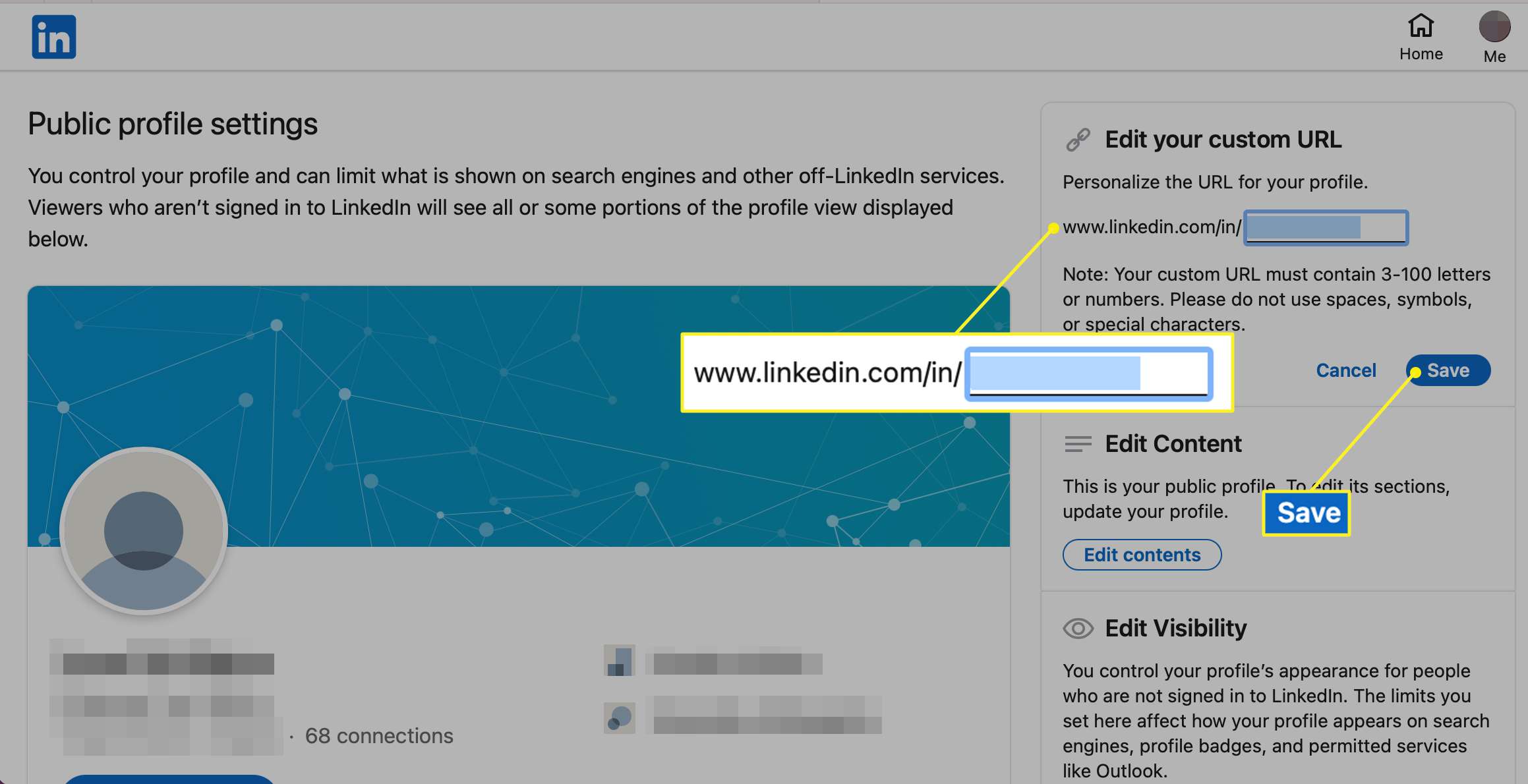 Upravte svou vlastní sekci URL na LinkedIn