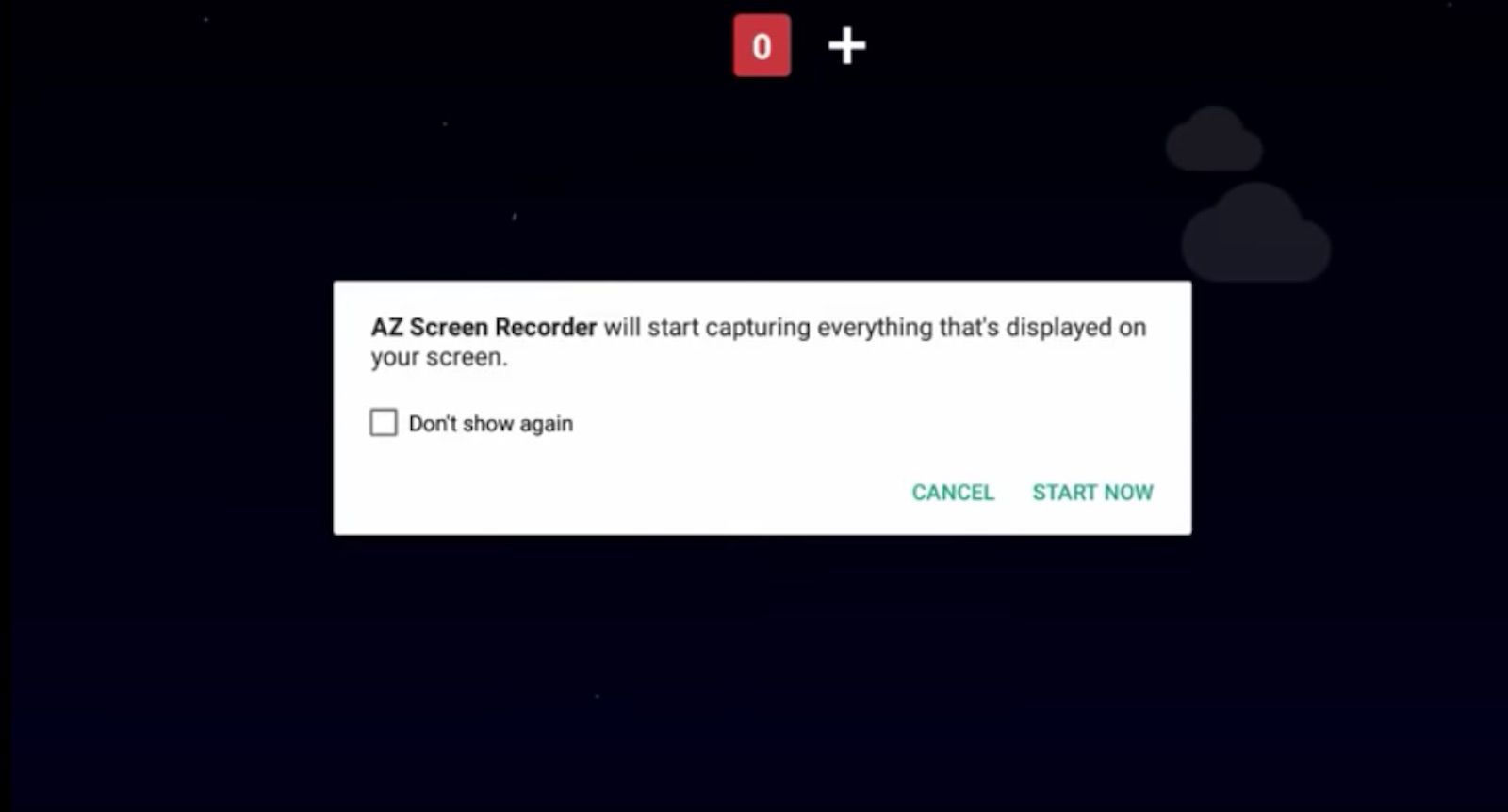 Snímek obrazovky aplikace AZ Recorder pro Android.