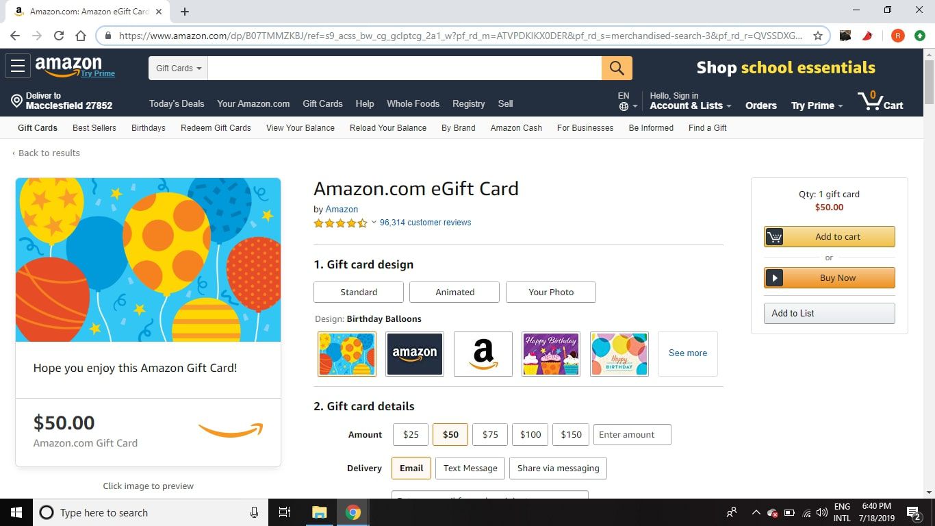 Vyberte požadovaný design pro svou e-dárkovou kartu Amazon