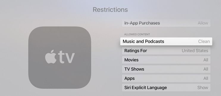 Apple TV povolila omezení obsahu