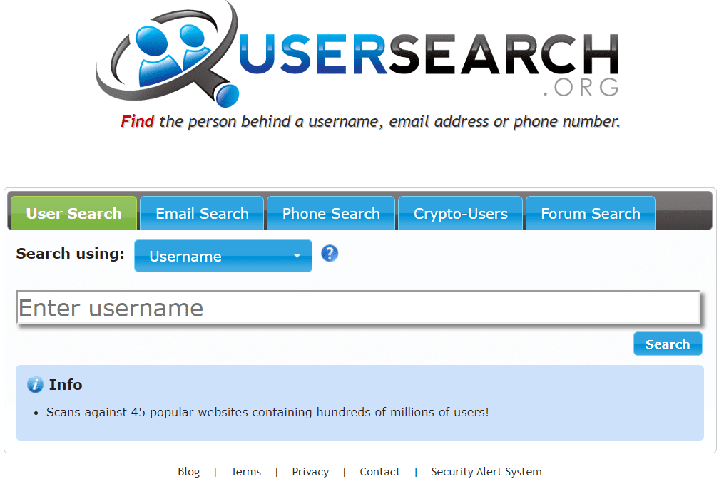 Usersearch.org zpětně vyhledá uživatelské jméno