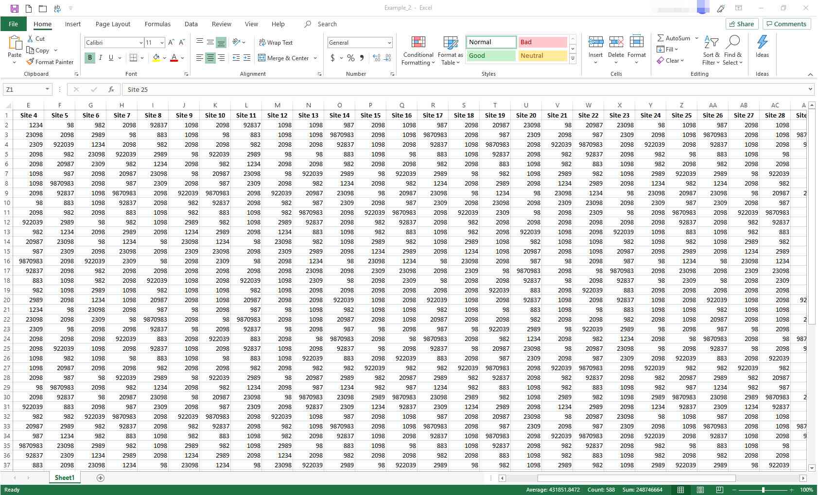 Excel se skrytými sloupci obnoven