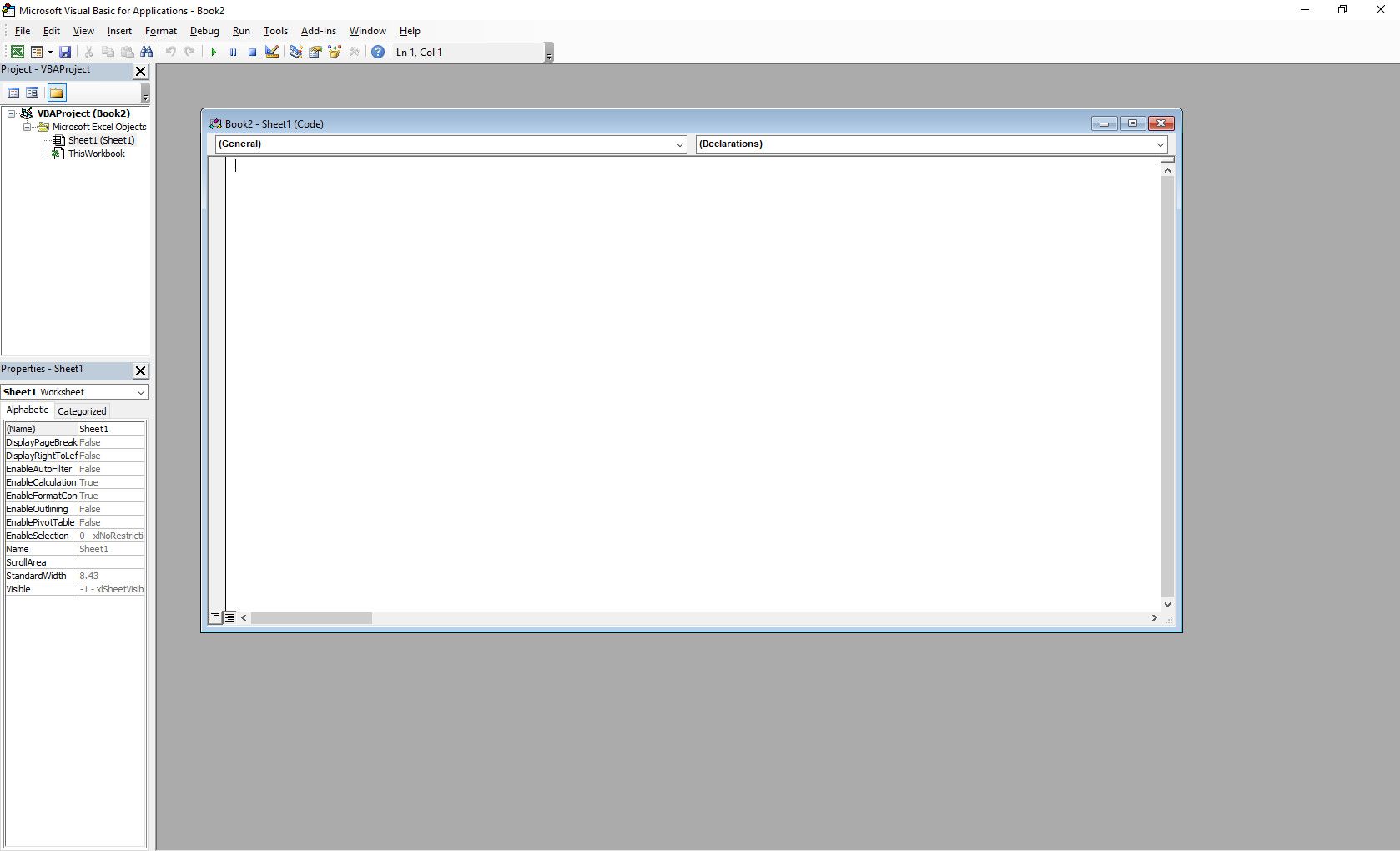 MS Visual Basic pro aplikace v aplikaci Excel