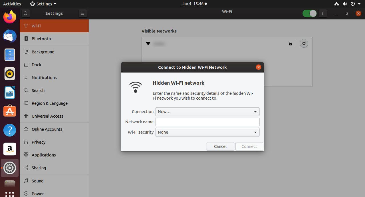 Ubuntu se připojí ke skryté WiFi