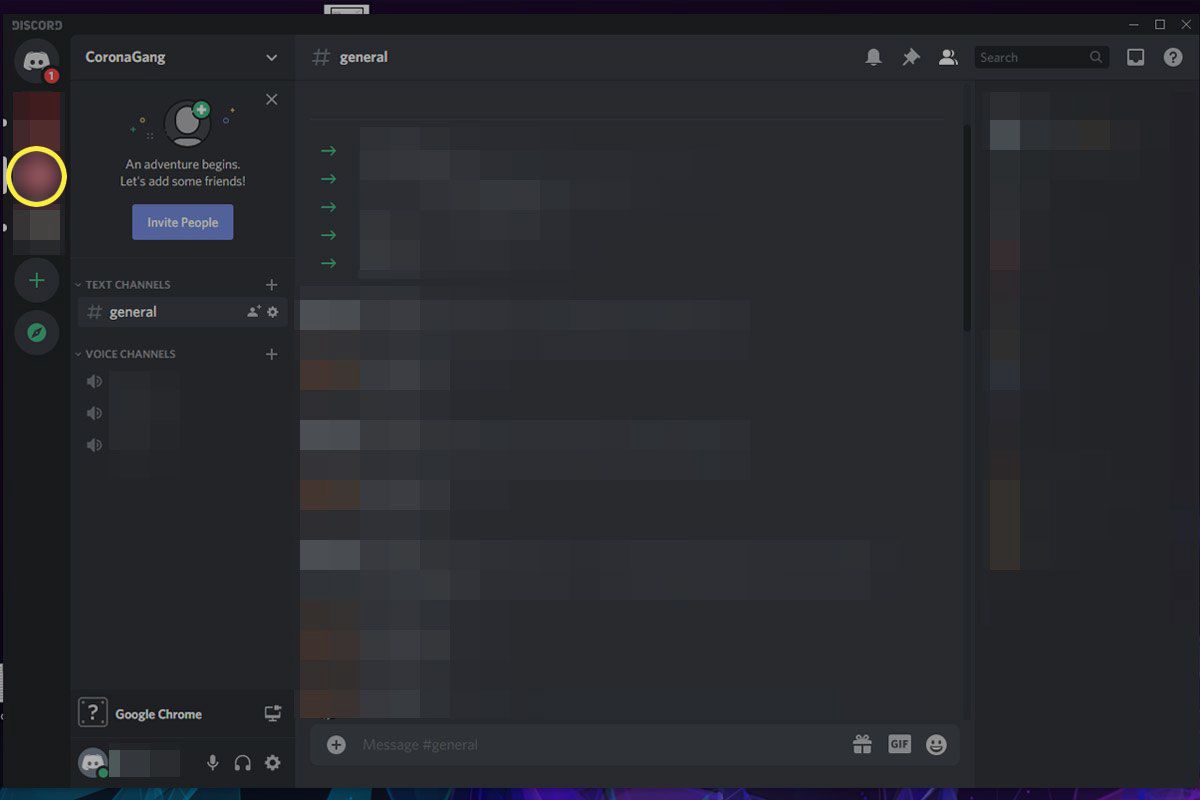 Vyberte server Discord, který chcete přenést.