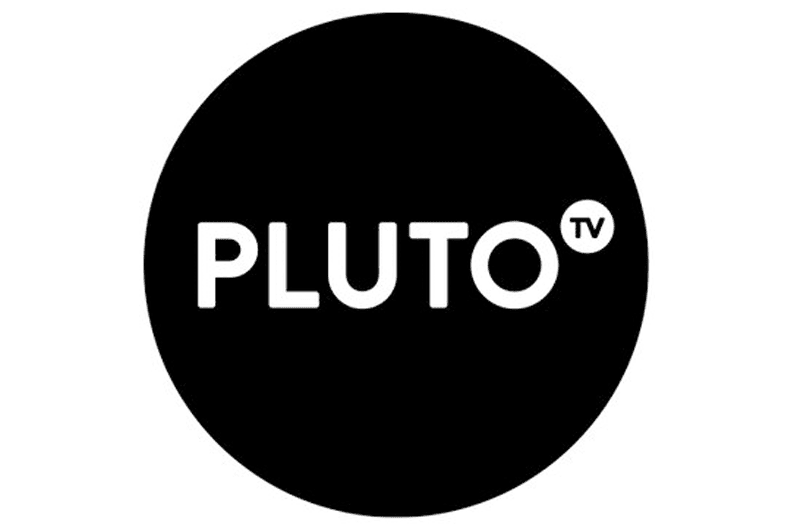 Logo bezplatného webu pro sledování dokumentů Pluto TV.