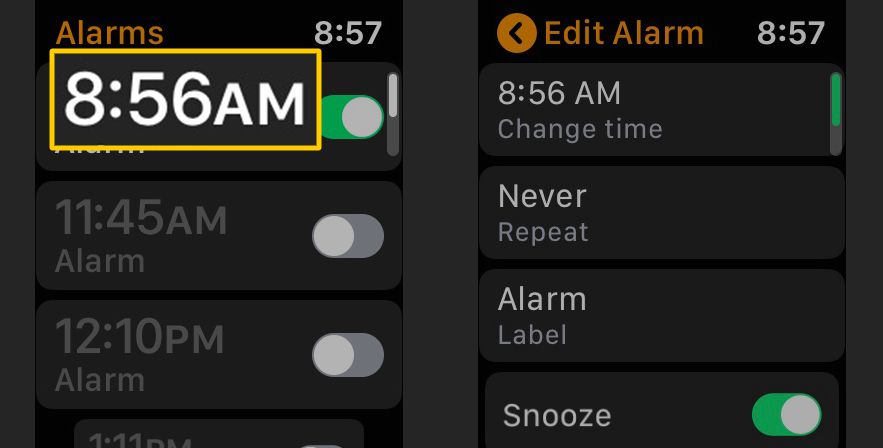 Čas budíku, možnosti úprav pro Apple Watch
