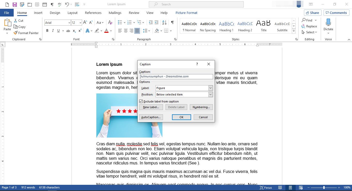 Zobrazí se dialogové okno MS Word s titulky