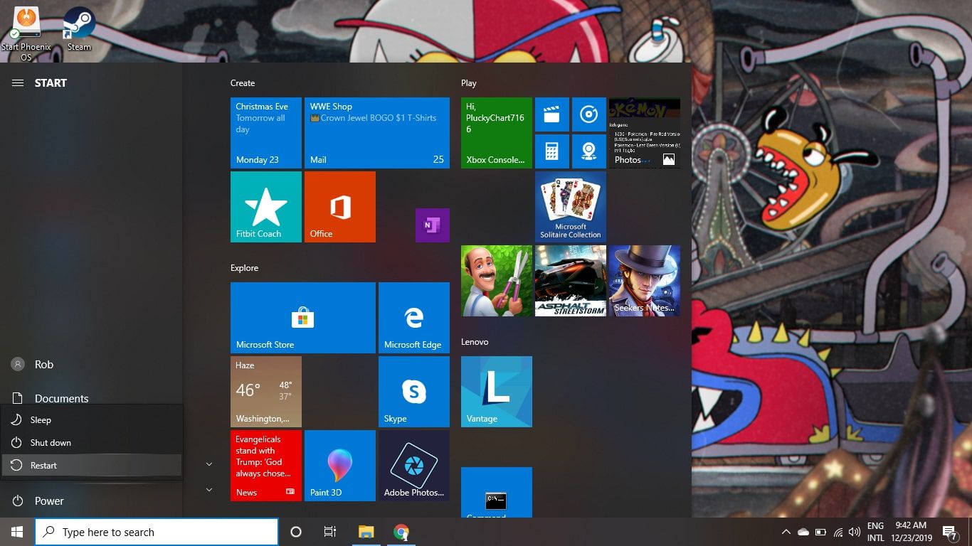 Možnost restartovat v systému Windows 10