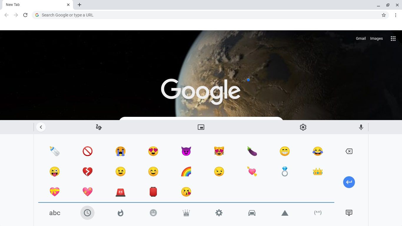 vyberte ikonu klávesnice v pravém dolním rohu, abyste po dokončení minimalizovali klávesnici emodži.