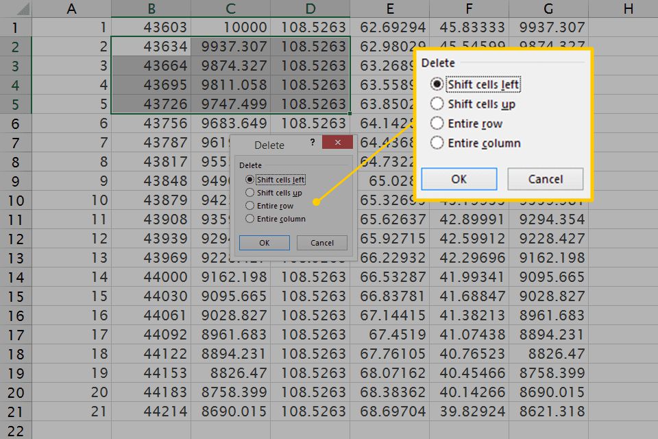 Odstranit možnosti v aplikaci Excel