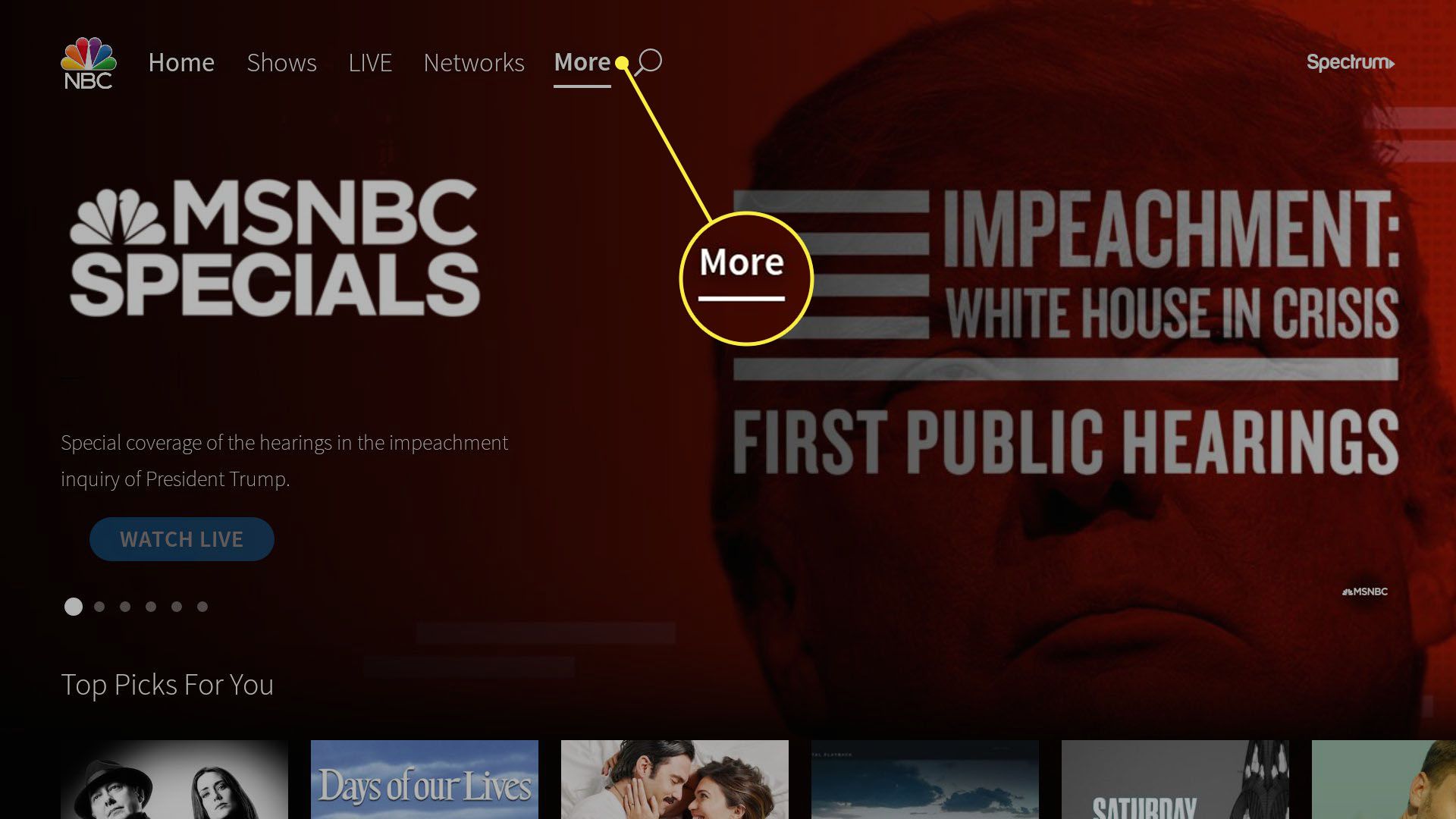 Vyberte více v aplikaci NBC pro Fire TV Stick