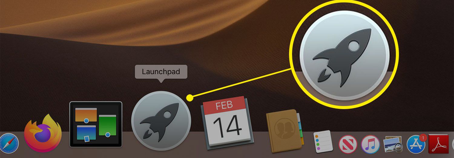 Ikona Launchpadu na doku Mac