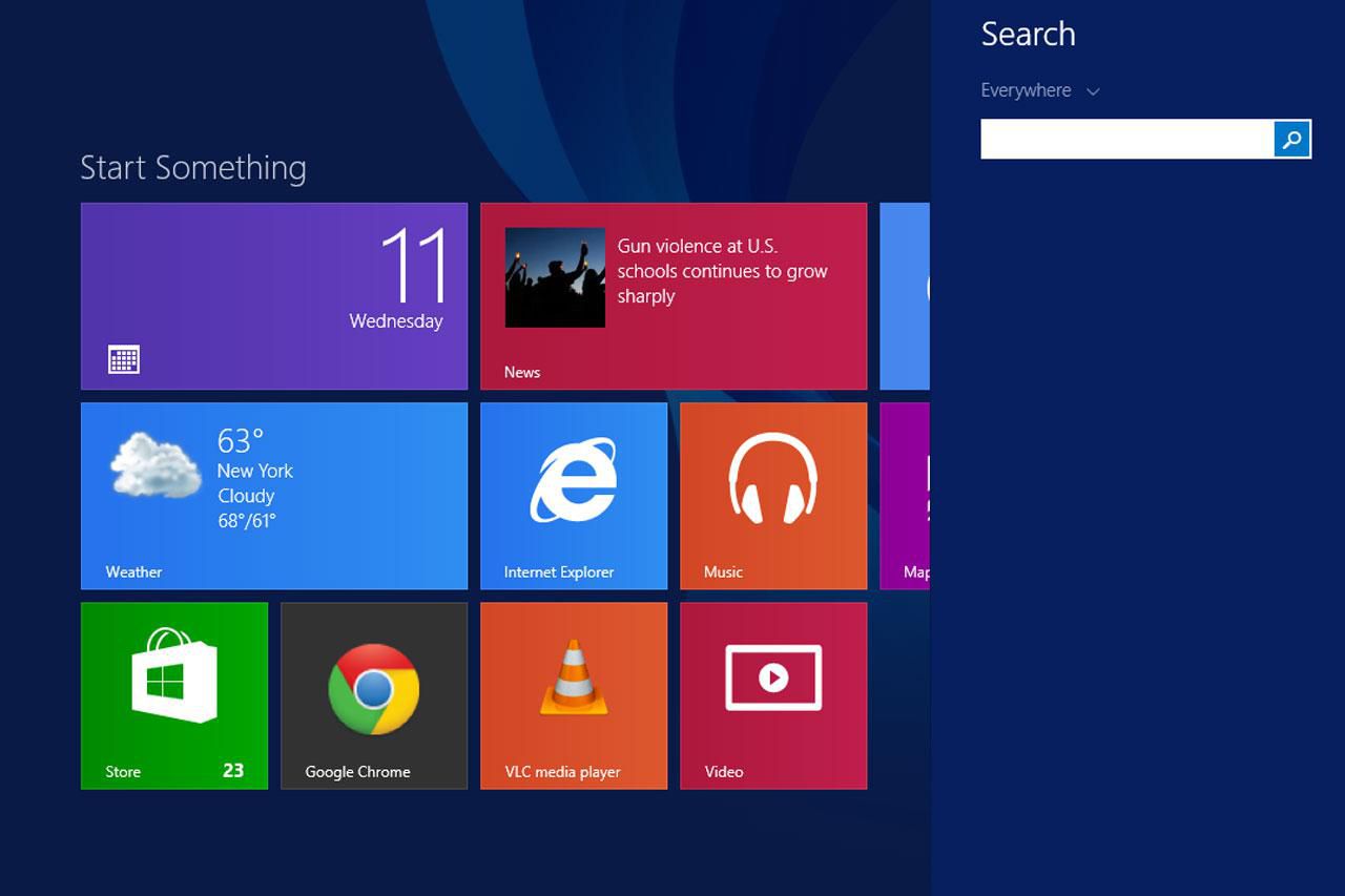 Snímek obrazovky systému Windows 8