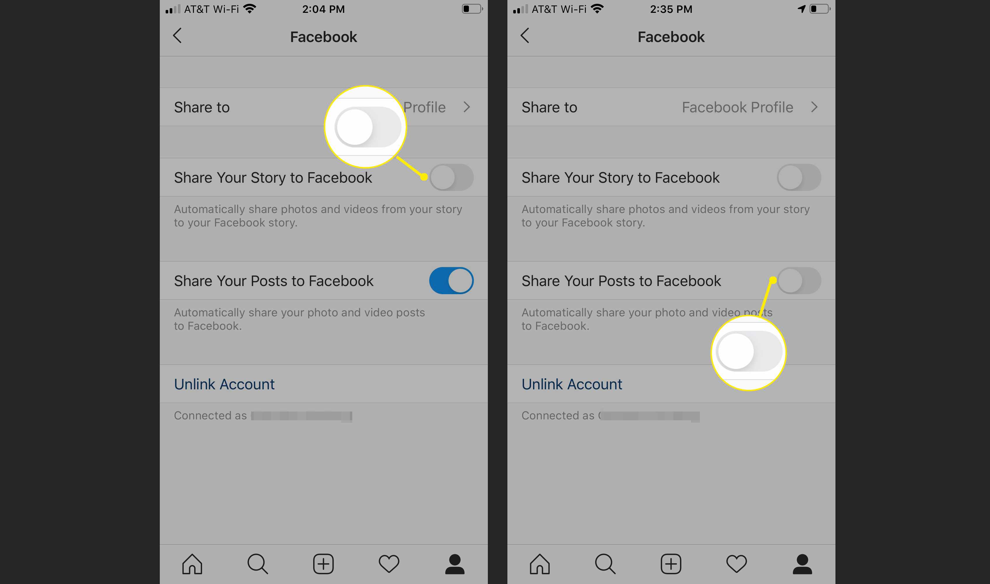 Vypněte možnosti sdílení na Facebooku na Instagramu
