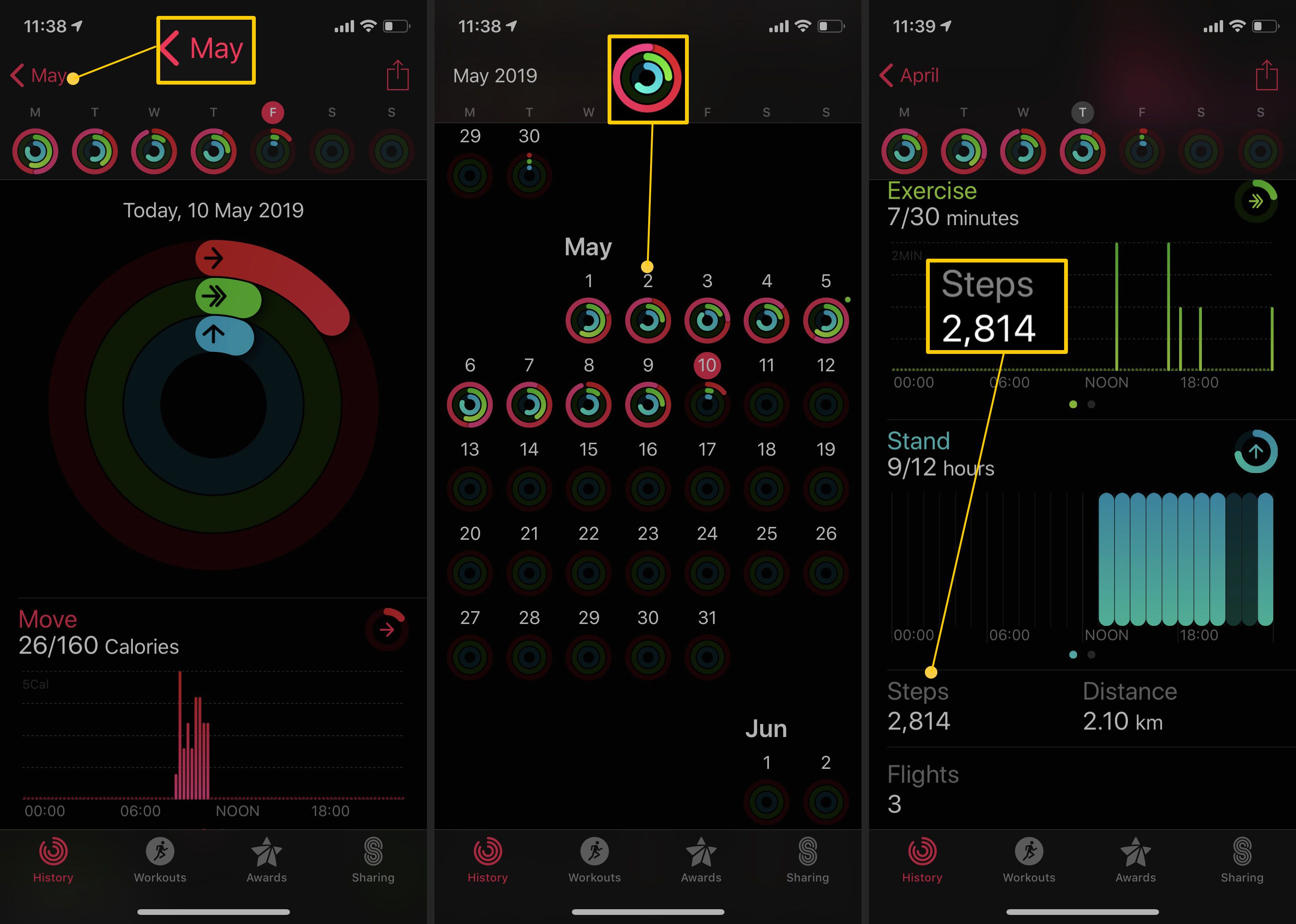 Aplikace Apple iPhone Activity