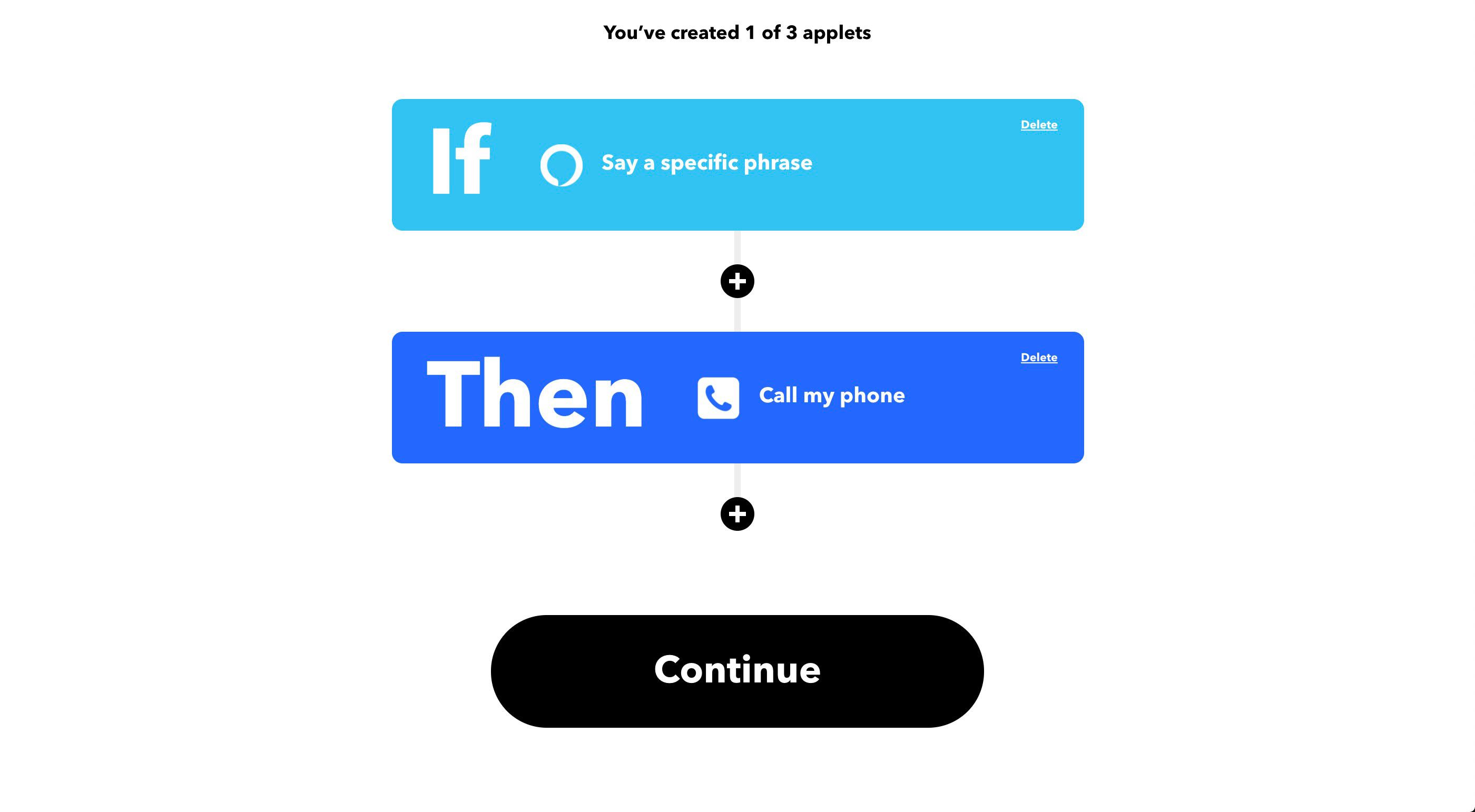 Poslední applet na IFTTT.