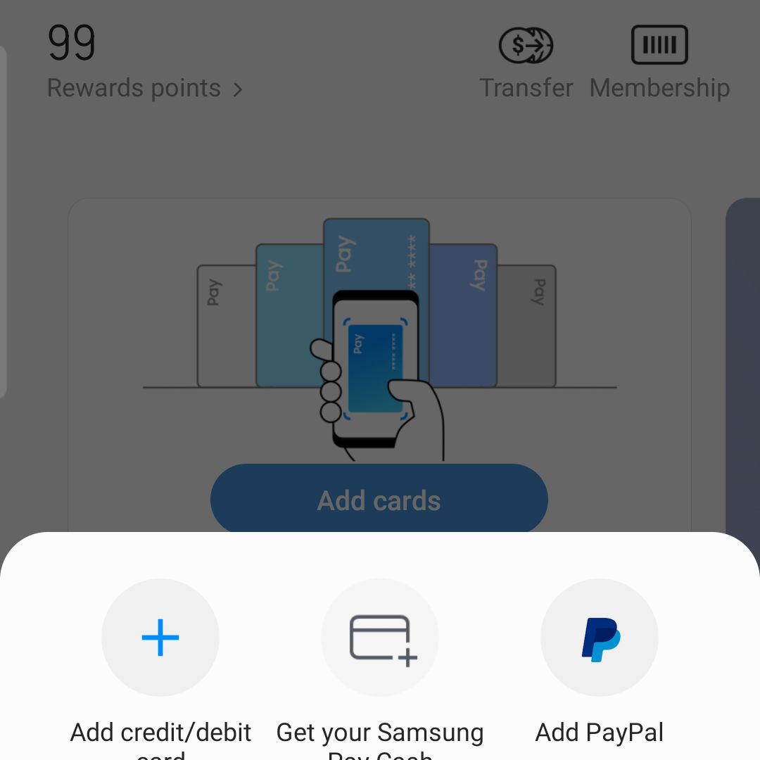 přidání platební karty do Samsung Pay