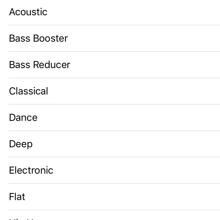 nastavení hudebních ekv. na iPhone