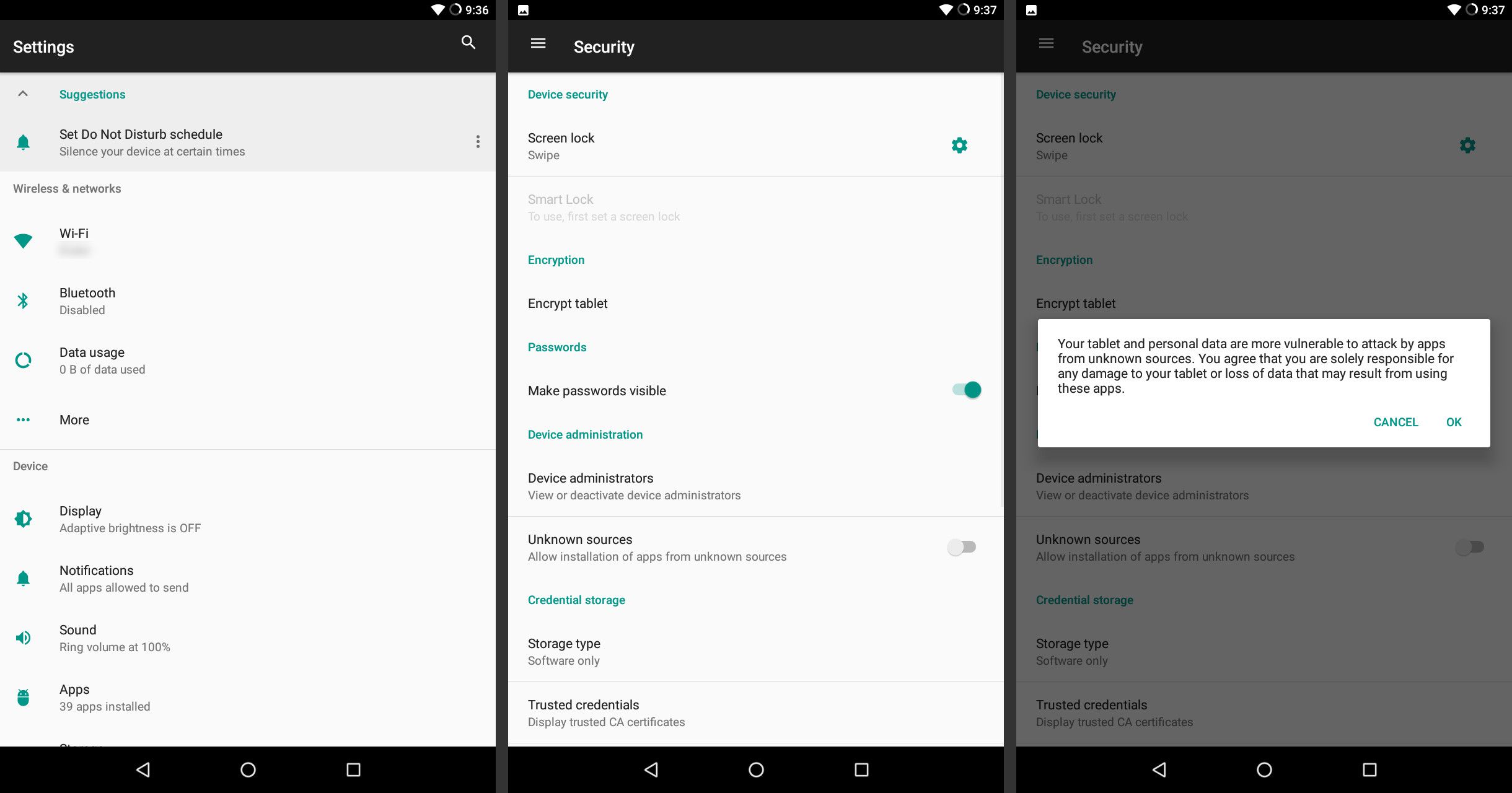 Android umožňuje software z neznámých zdrojů