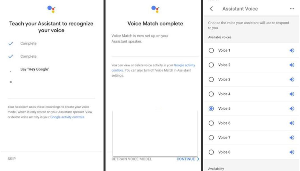 Aplikace Google Home, která ukazuje, jak kalibrovat asistenta