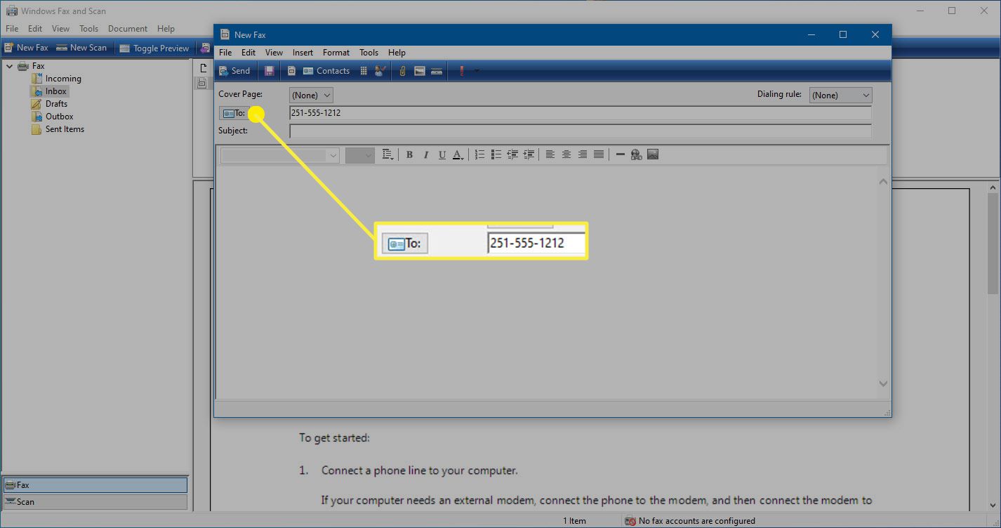 Linka příjemce ve faxovém formuláři Windows Fax a skenování.