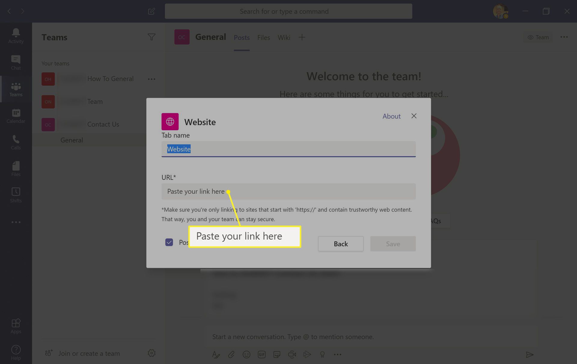 Přidání kalendáře do Microsoft Teams ve Windows 10