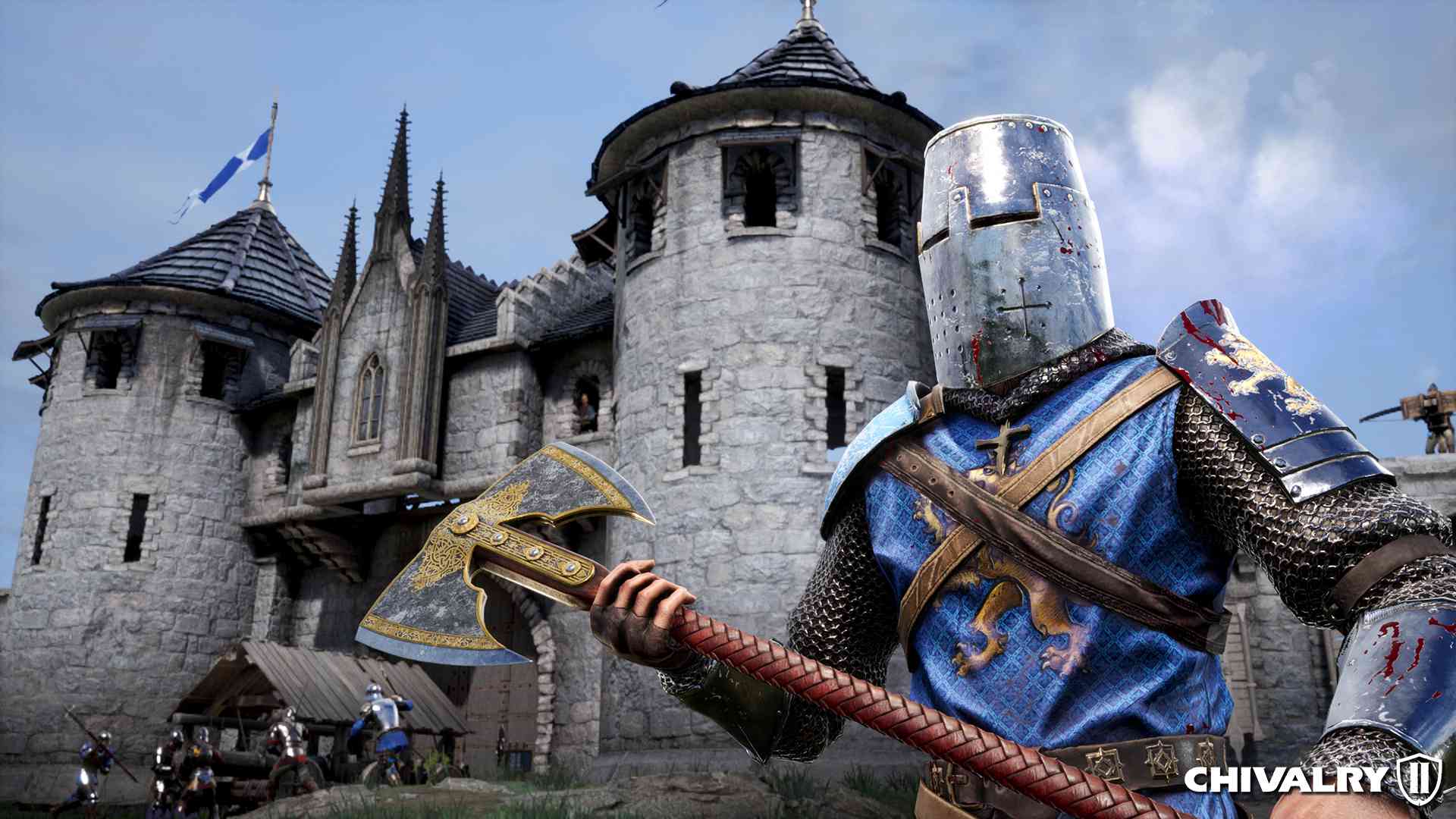 Voják v Chivalry 2 střežící hrad