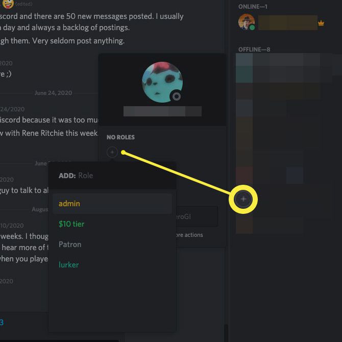 Snímek obrazovky s přidáním nových rolí na server Discord.