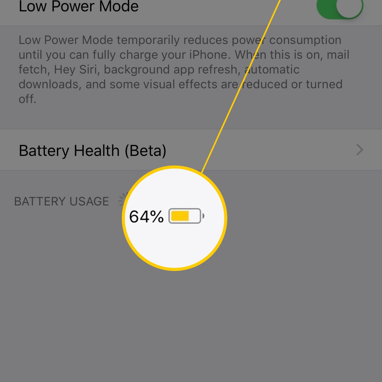 Screenshot ikony iOS Low Battery