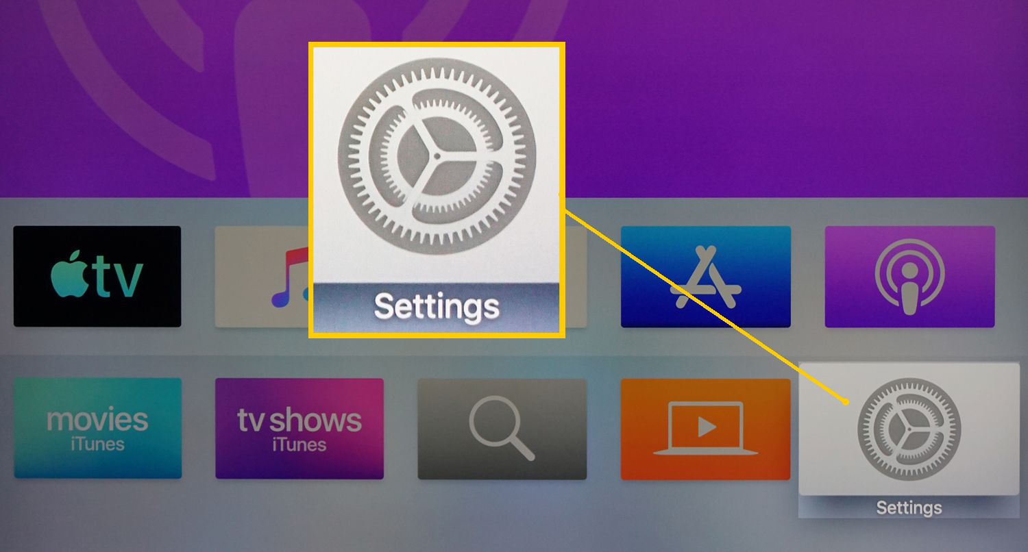 Domovská stránka Apple TV - vybrané nastavení