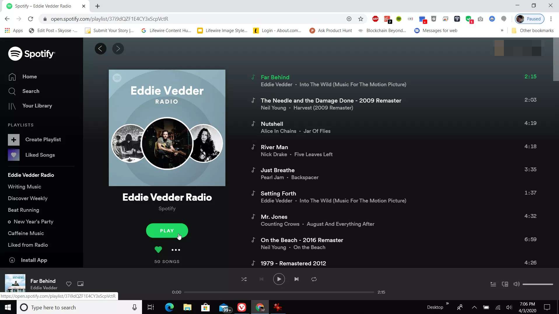 Webová aplikace Spotify