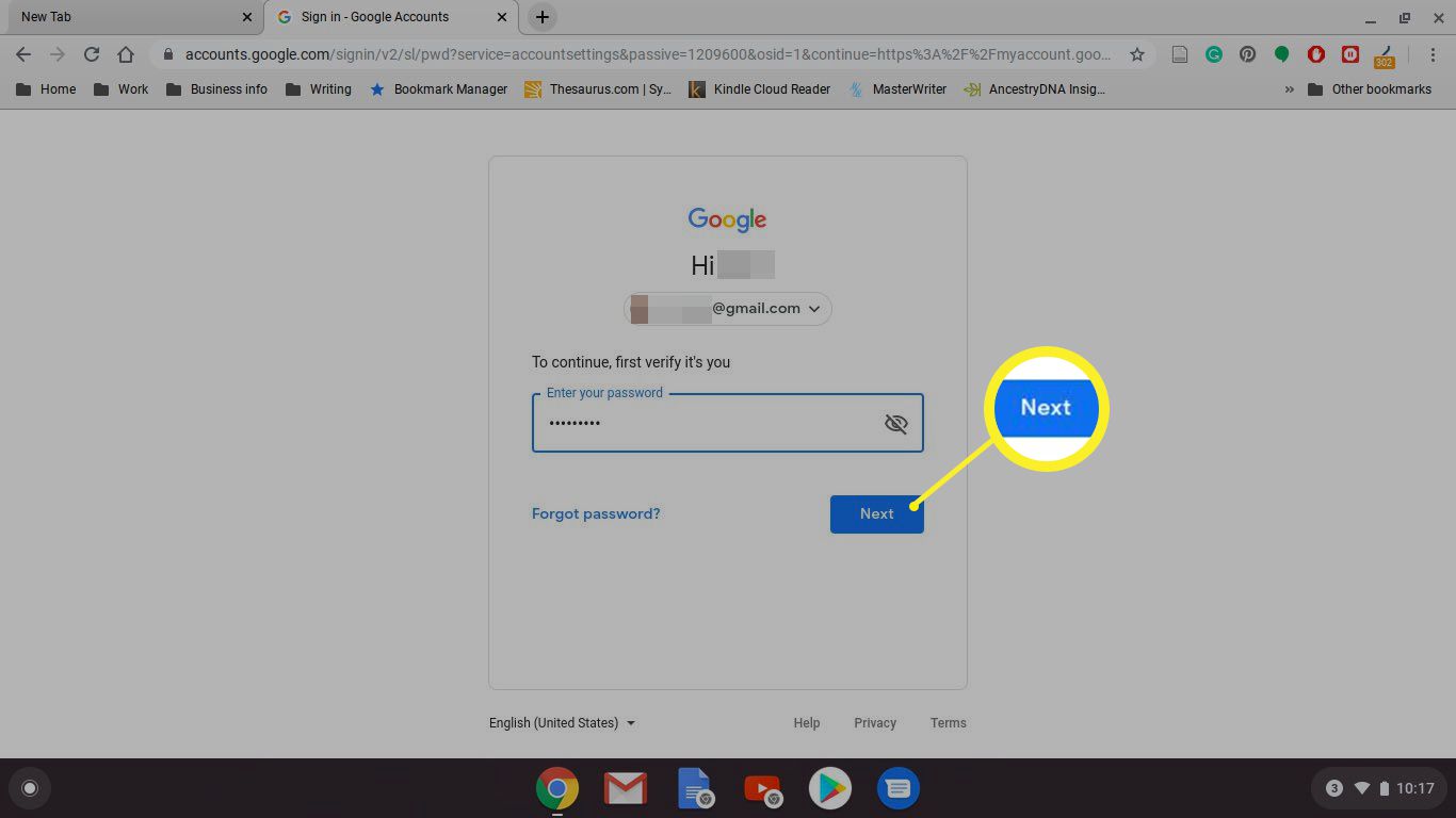 Ověření hesla v Google Chrome pro Chromebook