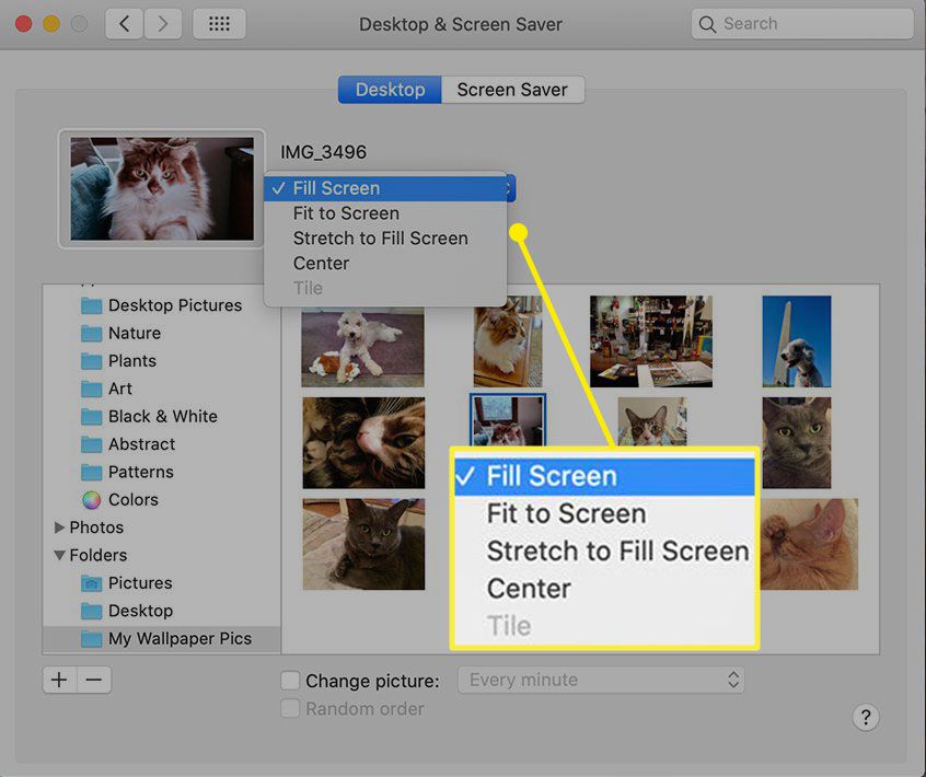 Přizpůsobení obrazu tapety na obrazovku Mac