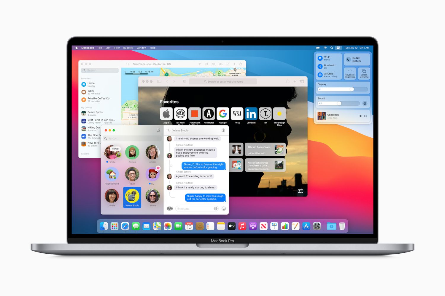 Fotografie Apple MacBook Pro s více otevřenými programy