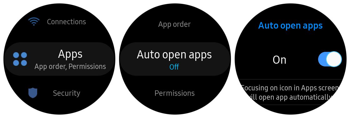 Automatické otevírání aplikací Samsung Gear S3