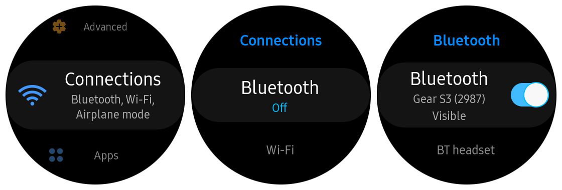 Nastavení Bluetooth zařízení Samsung Gear S3