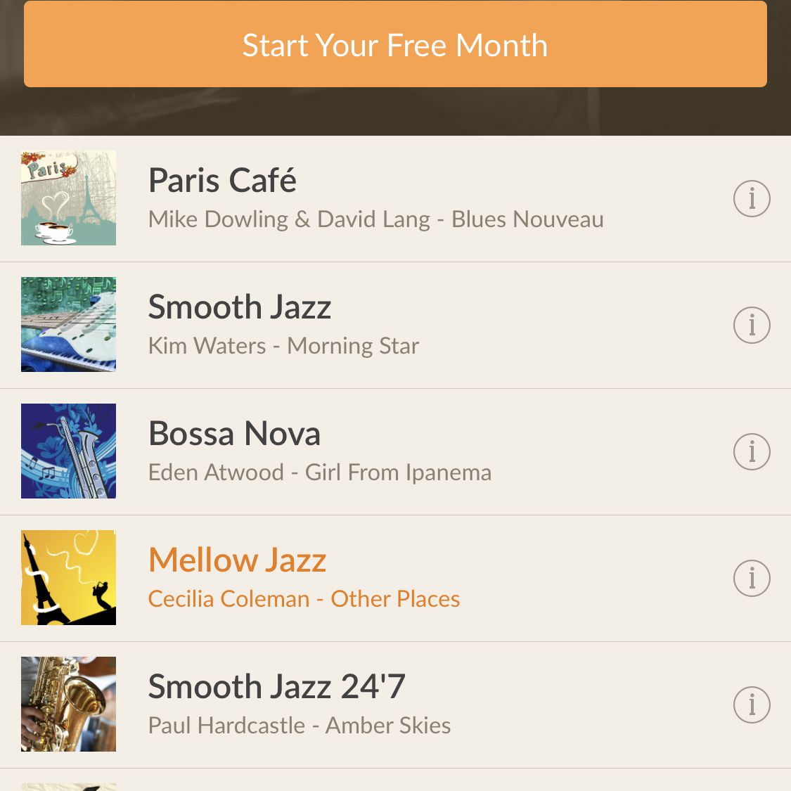snímek obrazovky Jazz Radio!  aplikace