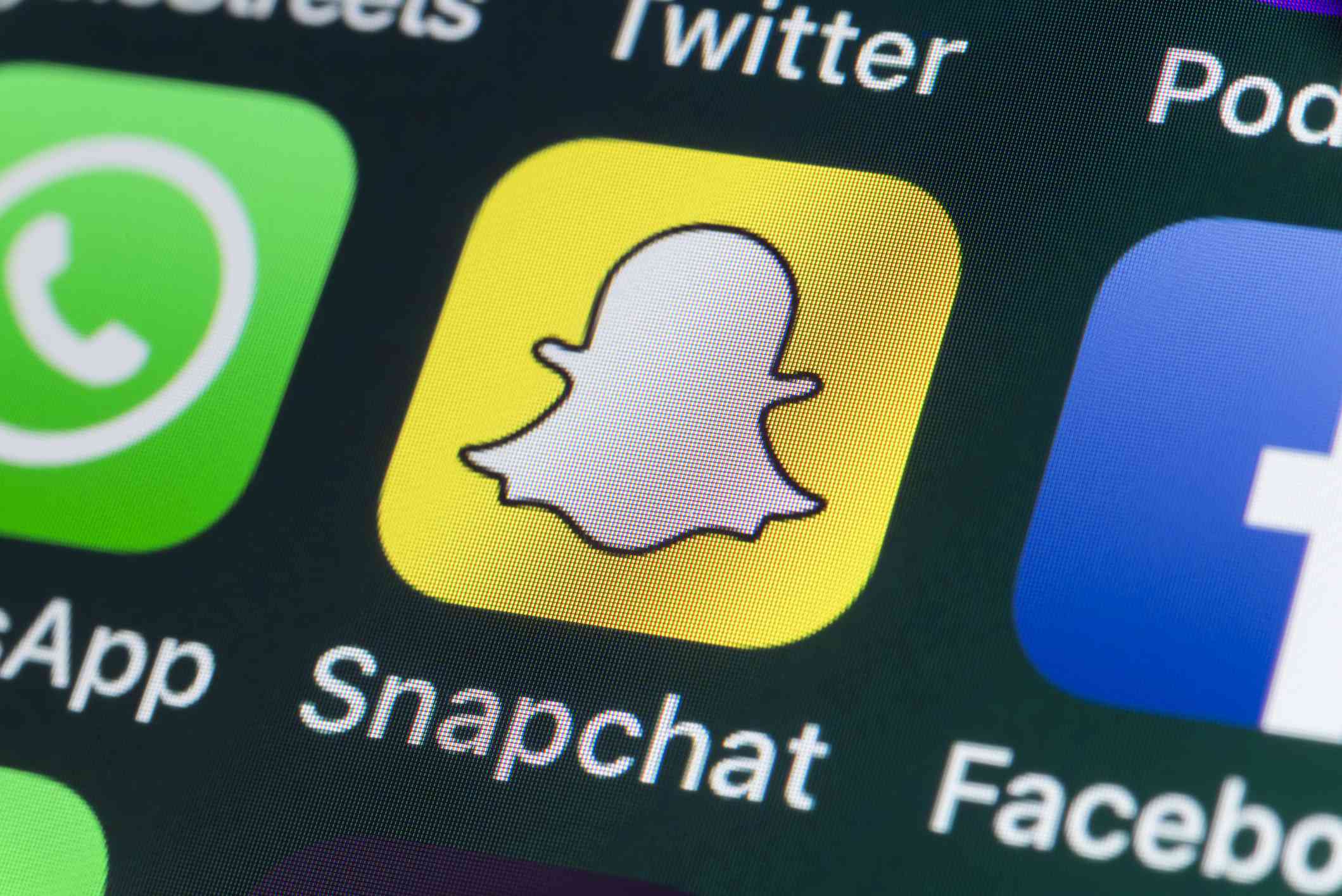 Ikona Snapchat na obrazovce telefonu